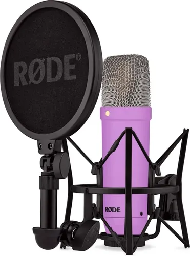 RODE NT1 Signature Purple Mikrofon - Großmembran-Kondensatormikrofon, extrem niedriges Eigenrauschen und ideal für Gaming und Podcasts