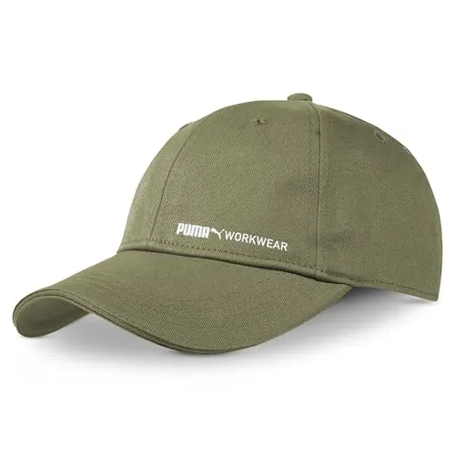 PUMA Workwear Cap Herren - Unisex Baseballkappe - Mütze Kappe Damen und Männer mit Schirm aus 100% Baumwolle - Verstellbar - Ideal für Arbeit Outdoor und Freizeit - Baseball Cap mit Logo - Oliv