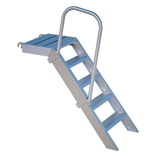 Alu Podest-Treppe Rux Ringscaff 1 m mit Aufstiegshilfe von Scafom-rux