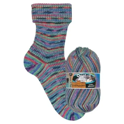 Opal Lieblingsplatz (425m) 4-fädig Garn - Wollmischung, zum Stricken von warmen Socken mit einzigartigen Farbmustern, 11460, 1 x 100g