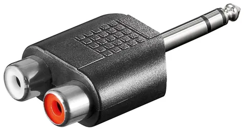 Adapter, 6,35mm Stereo Klinkenstecker - 2x Cinchbuchse