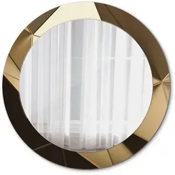 Tulup Runder Wandspiegel Beige, 70cm - Stilvoller runder Wandspiegel mit einzigartigem Druck-Design. Ideal für Bad, Wohnzimmer oder Flur. Hergestellt aus robustem Spiegelglas – verbindet Funktionalität mit moderner Ästhetik und vergrößert optisch den Raum.