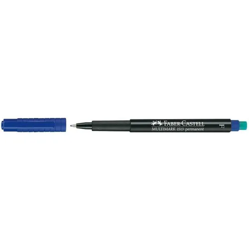 Faber Castell MULITMARK Blue-(S) Permanent Marker Permanent Grey (Blue, Black, Blue, Kunststoff, End (10 x) (151351)