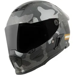 Bogotto Rapto Camo Helm, schwarz-grau, Größe XS - Motorradhelm mit kratzfestem Visier und Vorbereitung für Pinlock, ideal für Sicherheit und Komfort auf jeder Fahrt.