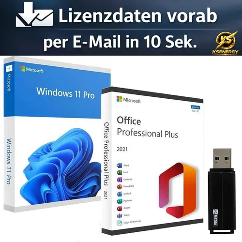 Microsoft Windows 11 Pro + Microsoft Office 2021 Professional Plus Bundle