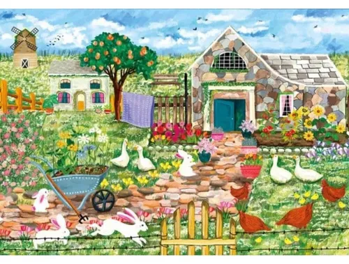 Magnolia Puzzle Bauernhof 1000 Teile - buntes Puzzlespaß