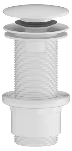 Sapho Waschbecken-Ablaufgarnitur 5/4“, klick-klack, großer Stopfen, 10-80mm, ABS / weiß matt