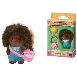 Sylvanian Families 5410 Igel Baby - Bewegliche Igel Baby Figur Bilberry mit Hut und Tasche, ca. 5cm groß, ideal für Puppenhäuser und Kinder ab 3 Jahren