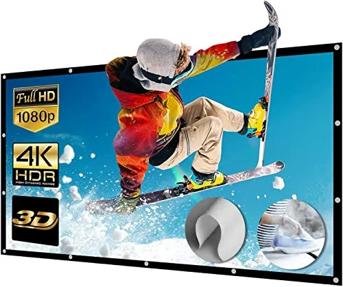 NIERBO Beamer Leinwand Groß 200 Zoll 16:9 Portable Leinwand für Beamer Unterstützung Projektion Projector Screen für HD Full HD Heimkino 3D oder 4K Leinwand 443x249cm