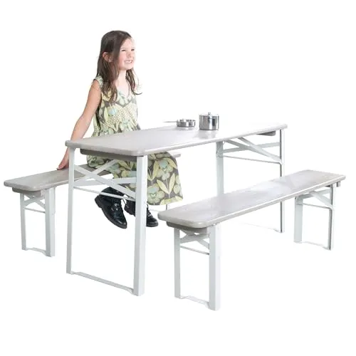 roba Outdoor Party-Garnitur für Kinder - Klappbare Kindersitzgruppe aus FSC Holz - 3-teilige Gartensitzgruppe für Kinder, ideal für Partys und Picknicks. Aus FSC-zertifiziertem Holz, platzsparend und sicher mit abgerundeten Kanten. Geeignet für bis zu 4 Kleinkinder.