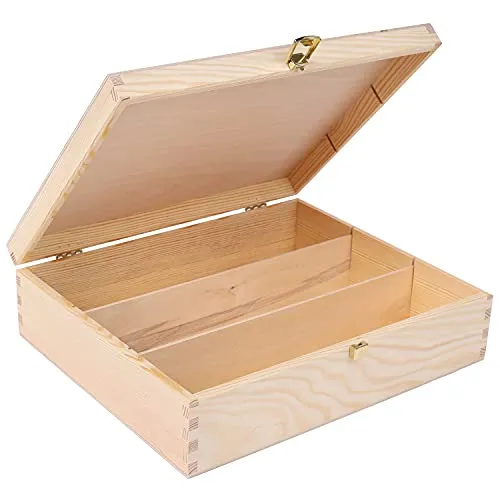 Creative Deco Weinkiste Holzkiste für 3 Flaschen - Dekorative Box für Weinflaschen, ideal für Decoupage und personalisierbar. Hergestellt aus hochwertigem Kiefernholz, perfekt als Geschenk oder zur stilvollen Lagerung.