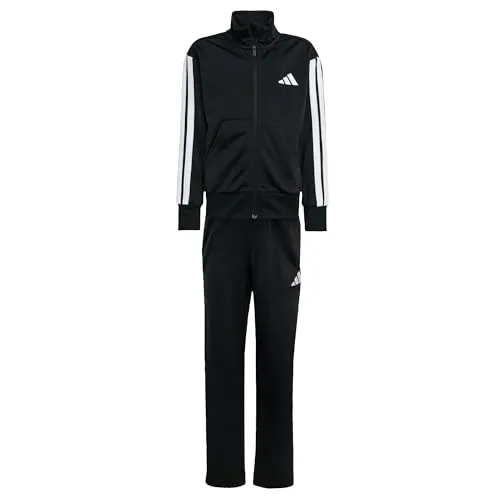 adidas 3 STRIPES Trainingsanzug Jungen in black-white, Größe 128 FS 2025 - Kleidung: Leichter Trainingsanzug mit climacool-Funktion für ein kühles, trockenes Tragegefühl; ideal für aktive Jungen.