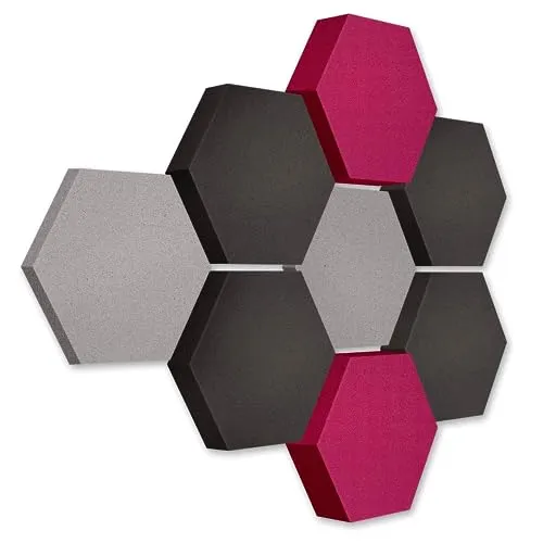 platino24 Akustikpaneele LOFT 3D - 8 Elemente Ø 300mm - Optimale Schalldämmung für Wand & Decke mit stilvollen Akustikpaneelen aus Basotect. Reduzieren Sie Hall und gestalten Sie Ihre Räume individuell mit verschiedenen Farben. Einfach zu montieren und ideal für jede Umgebung.