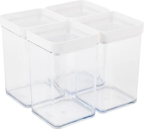 Rotho 4er-Set Vorratsdosen mit Deckel Fera - Lebensmittelbehälter mit Silikondichtungsring - Frischhaltedose in verschiedenen Grössen - Vorratsbehälter Dose