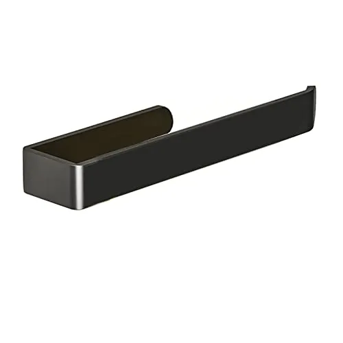 Handtuchstange ohne Bohren, Handtuchhalter Bad Selbstklebend zum Bad und Küche, Aluminium Handtuchhalter ohne Bohren Wand mit Patentierter Aufkleber (Schwarz)