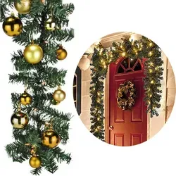 XL 70 LED Tannengirlande mit 30 goldenen Baumkugeln in gold von Mojawo