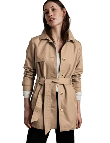 STREET ONE Trenchcoat mit Gürtel zum Taillieren beige 46 - Funktionsjacke mit Gürtel zum Taillieren, atmungsaktiv und pflegeleicht, ideal für einen stylishen Look in der Übergangszeit.