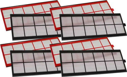 vhbw Filterset kompatibel mit Aeris 550, 350, 450 Lüftungsgerät - Luftfilter G4 / F7 (8 Stück), 50 x 17 x 1 cm, Weiß / Rot / Schwarz