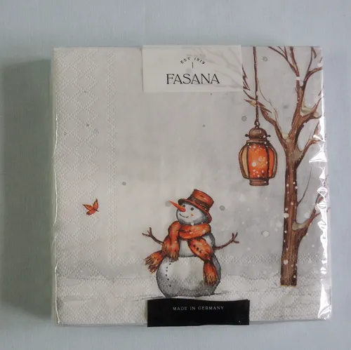 Servietten Schneemann 1 Packung OVP Motivservietten fasana WINTER Laterne Bau 20