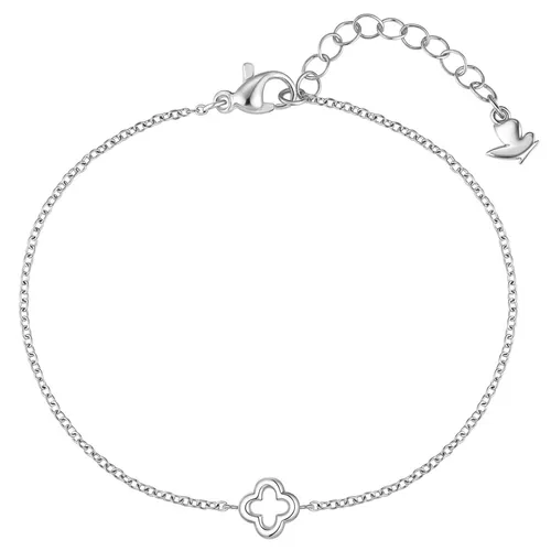 Glanzstücke München Damen Armband Kleeblatt aus Edelstahl in 17,0 cm Basislänge