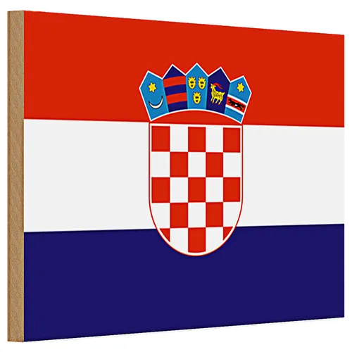 Holzschild Flagge Kroatien 30x20cm Flag of Croatia