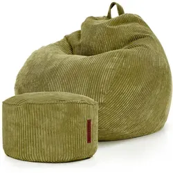 Green Bean® XXL Sitzsack Set mit Pouf in grün von Green Bean