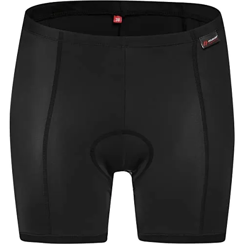 Maier Sports Damen Radhose Cycle Panty, Black, 36, 239301 - Damen Radhosen & Shorts mit perfekt sitzender Radunterhose und Touring Light Sitzpolster für hohen Tragekomfort und Bewegungsfreiheit.