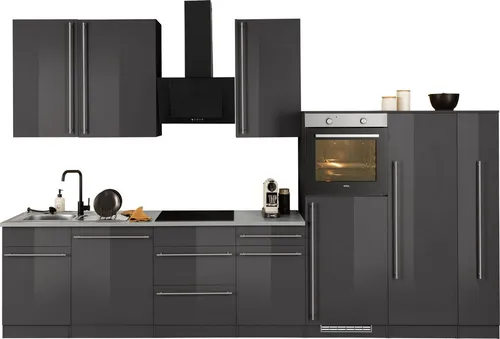 wiho Küchen Küchenzeile Chicago, TOPSELLER, mit E-Geräten, Breite 360 cm