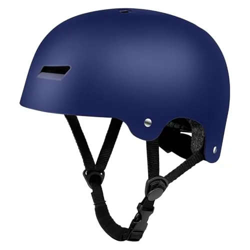 LeapBeast Fahrradhelm Ultraleicht Stadthelm für Erwachsene Teenager, Skaterhelm für Stunt-Scooter I Grössenverstellbar I Belüftet I Skateboard I Inlineskates I Fahrrad I BMX I Dirt (Dunkelblau, M)