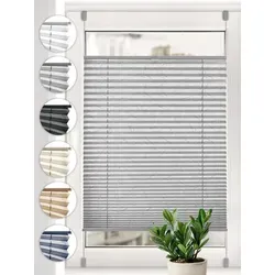 Sonello Plissee Crush Klemmfix 100x160 cm in grau von Sonello