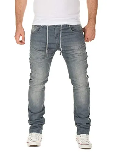 WOTEGA Noah - Slim Fit Jogger Jeans für Herren - Graue Baumwoll Denim Jogginghose - Stylische Slim Fit Jogger Jeans für Herren in Grau. Mit dehnbarem Baumwoll-Stretch für optimalen Komfort und Bewegungsfreiheit. Perfekt für lässige Freizeitlooks und entspannte Stunden.