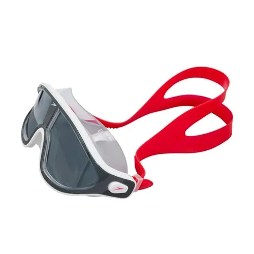 Speedo Biofuse Rift Mask Schwimmbrille - Schwimmbrille mit Anti-Beschlag und breitem Band für sicheren Sitz. Ideal für Freiwasserschwimmen mit superweicher Dichtung und Wide-Vision-Gläsern für optimale Sicht.