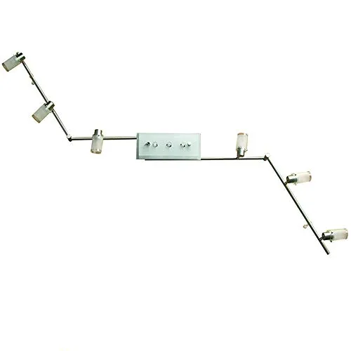 Spotschiene KARL 9-flammige Spotlampe, flexible Deckenleuchte - Moderne Deckenleuchte mit 9 Halogen-Leuchtmitteln, flexibel ausklappbar auf 1,89 m für optimale Ausleuchtung großer Räume. Ideal für Wohn- und Arbeitsbereiche.