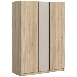 xonox.home Garderoben-Set Kleiderschrank Oakland, 3-türig in Sonoma Eiche - Moderner Kleiderschrank mit 3 Türen und 4 Einlegeböden, bietet viel Stauraum und ist aus FSC®-zertifiziertem Holzwerkstoff für nachhaltige Qualität.