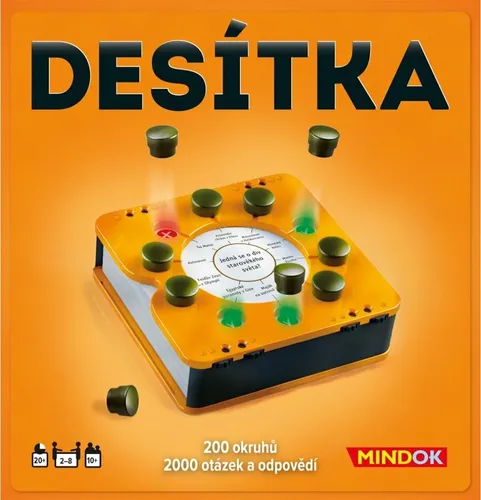 Mindok Desitka Gesellschaftsspiel - Innovatives Wissenstestspiel mit 2000 Fragen und Antworten, ideal für unterwegs und perfekt für Gruppen bis zu 10 Spielern. Spannender Spielaufbau mit Punktezähler und Smartbox für mehr Spaß!