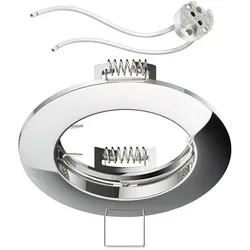 ledscom.de Deckeneinbaurahmen Circ Aluminium Einbaurahmen chrom (LED/Halogen/MR16/50mm) inkl. GU5.3 Fassung