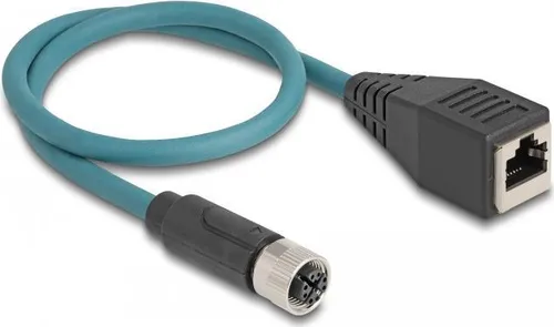 Delock Netzwerkkabel 8-polig M12 zu RJ-45 50 cm - Sonstige Kabel & Adapter - Hochwertiges S/FTP-Kabel mit CAT 6a für stabile Verbindung und IP67 Schutz gegen Wasser und Staub.