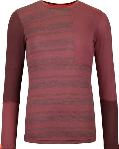 Ortovox 185 Rock'N'Wool Long Sleeve Damen Mountain Rose (XS) - Funktionsunterwäsche aus 100% feiner Merinowolle, ideal für Wintertouren. Weich, warm und temperaturregulierend – perfekt für Freeride-Abenteuer!