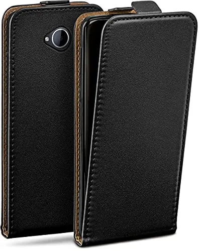 moex Flip Case für Microsoft Lumia 650 Hülle klappbar mit 360 Grad Schutz, Handyhülle mit Displayschutz, PU Leder Handytasche Lederhülle, Flip Case Cover Klapphülle, Schwarz