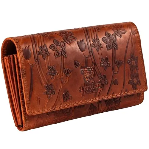 MATADOR XL Karten Portemonnaie Geldbeutel Damen Leder Groß #BRÜGGE - Damen-Geldbörsen mit edler Geschenk Box, 16 Kartenfächer und RFID Blocker für maximale Sicherheit und stilvolle Ordnung.
