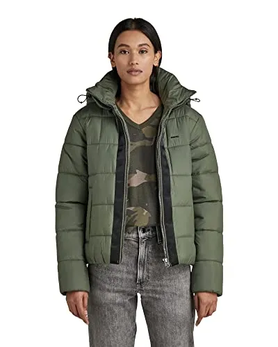 G-STAR RAW Damen Meefic Hooded Quilted Jacke - Funktionsjacke mit abnehmbarer Kapuze und wattiertem Steppdesign, perfekt für stilvolle Wärme an kalten Tagen.