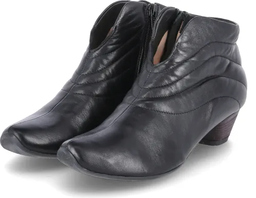 Think Schnürstiefel Kaltfutter AIDA in schwarz, Gr. 39 - Wanderschuhe mit hochwertigem Glattleder, Reißverschluss und herausnehmbarem Fußbett für hohen Tragekomfort und stilvolles Design, ideal für Freizeit und besondere Anlässe.