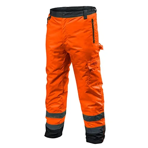NEO TOOLS Profi Thermo Warnschutzhose EN 20471 Warnhose orange gelb Arbeitshose Warnschutz Sicherheitshose XXXL orange