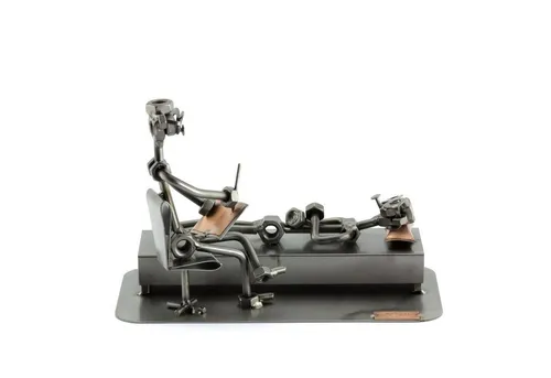 Steelman24 Schraubenmännchen Psychologe - Handgefertigte Stahlfigur - Sammlerfigur aus Handarbeit, Made in Germany. Ein witziges Geschenk für Männer, Frauen und Kollegen, ideal für jeden Anlass.