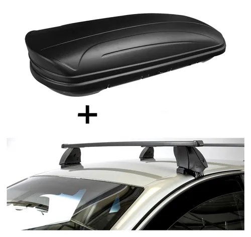 Dachbox MAA320L matt mit Dachträger K1M für Mitsubishi L200 III