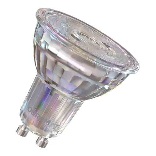Osram LED-Spot Star PAR16 Reflektor, 2700 K warmweiß, 3,7 W, GU10, 36°, 350 lm, klar, für Spotbeleuchtung, Akzentlicht, Vitrinen, 15.000h