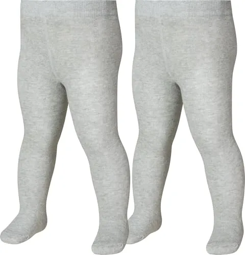 Playshoes Unisex Kinder Thermo-strumpfhose Warme Strumpfhose, Grau/melange Doppelpack, 110-116 EU