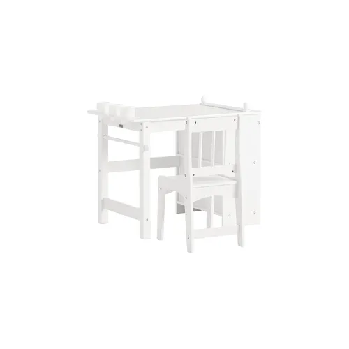 SoBuy Kindersitzgruppe KMB60 - Weißes Kindertisch und Stuhl Set - Sitzgarnituren für Kinder, inklusive pflegeleichter Oberfläche und einfacher Selbstmontage, perfekt für kreatives Spielen und Lernen.