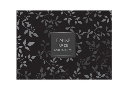 Danksagungskarten Trauer mit Umschlag, 12 Trauerkarten Danksagung 