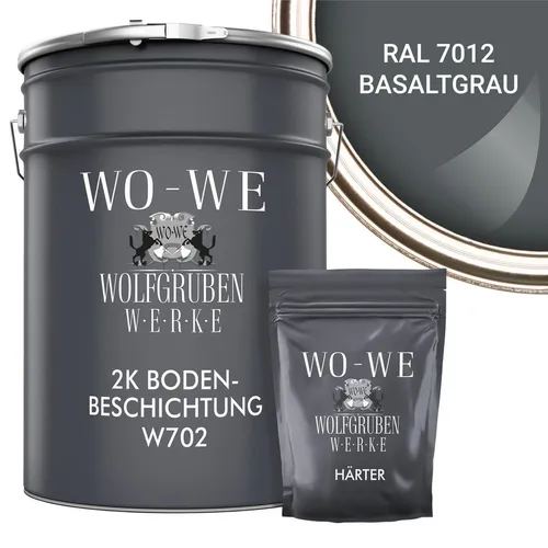 WO-WE Bodenversiegelung 2K Garagenfarbe Bodenbeschichtung W702, 2,5-20Kg, Seidenglänzend, Epoxidharz